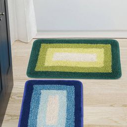 Saral Home Unisex Multi Coloured Set Of 2 Bath Rugs-1