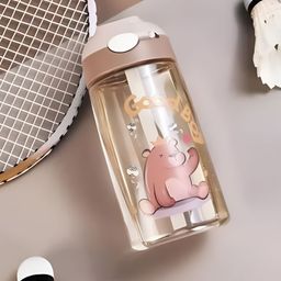 YK Brown Single Plastic Printed Water Bottle-2