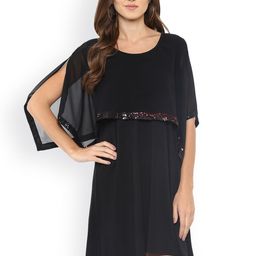 Qurvii Plus Size Women Black Solid A-Line Dress-18