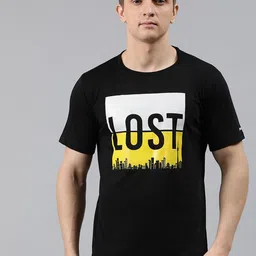 BRATMA Men Black Printed Round Neck T-shirt-image-34