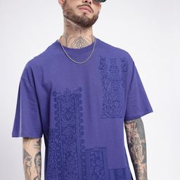 glitchez Indie Urban Graphic Printed Relaxed Fit T-shirt-image-58