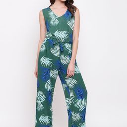 Mayra Women Green & Blue Printed Basic Jumpsuit-picture-36