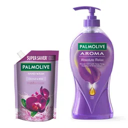 Palmolive Combo of Aroma Shower Gel & Irresistible Softness Hand Wash Refill - 750 ml Each-30