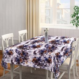 KLOTTHE White & Blue Floral Print Square Table Cover-42