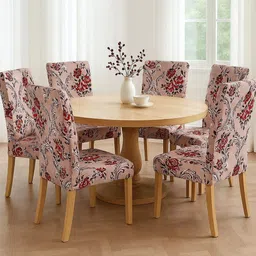 Cortina Set Of 6 Floral Printed Chair Covers-image-47