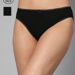Marks & Spencer Women Pack Of 5 Black Solid Briefs-image-88