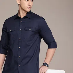French Connection Men Premium Slim Fit Pure Cotton Casual Shirt-image-88