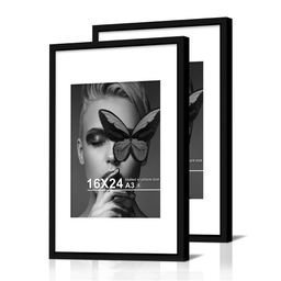 Art Street Black 2Pieces Wooden Wall Photo Frames-58