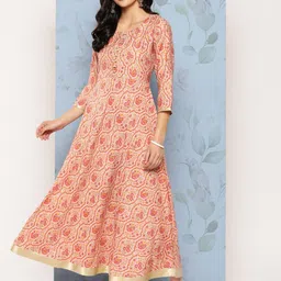Libas Floral Ethnic A-Line Maxi Ethnic Dress-image-82