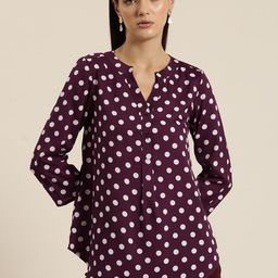 Qurvii Women Comfort Polka Dot Printed Casual Shirt-29