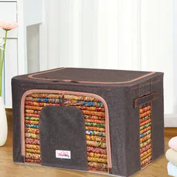 BlushBees Brown Solid Multi-Utility Storage Box With Handles-32
