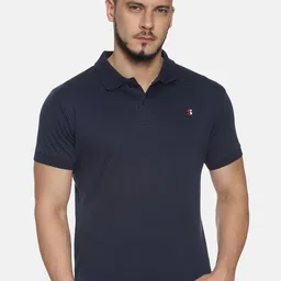 Steenbok Men Navy Blue Solid Polo Collar T-shirt-picture-21