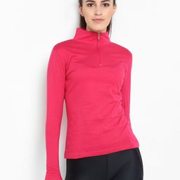 appulse Women Pink Solid High Neck T-shirt-image-57