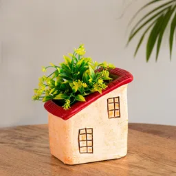 ExclusiveLane Red Homely Cottage Terracotta Table Planter Flower Pot-image-9