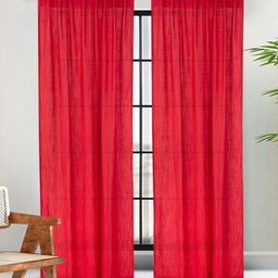 Fabindia Pink Room Darkening Cotton Window Curtain-image-5