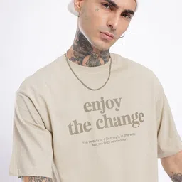 glitchez Street Vibe Typography Printed Relaxed Fit T-shirt-image-45