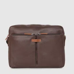 Hidesign Men Brown Solid Leather Laptop Bag-29