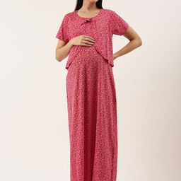 Nejo Floral Printed Maternity Maxi Nightdress-picture-12