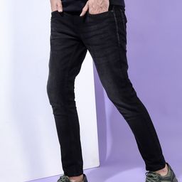 HIGHLANDER Men Black Tapered Fit Heavy Fade Jeans-picture-41