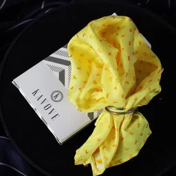 KOVOVE Men Yellow Self-Designed Pocket Square-image-61