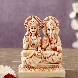 TIED RIBBONS Beige & Brown Laxmi Ganesha Idol-image-59
