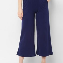 Allen Solly Woman Navy Blue Regular Fit Solid Culottes-image-1