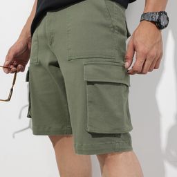 The Roadster Lifestyle Co. Men Solid Cargo Shorts-image-33