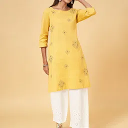 RANGMANCH BY PANTALOONS Floral Embroidered Kurta-picture-15