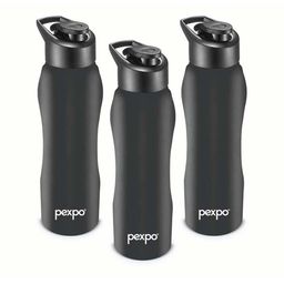 Pexpo Black 3 Pieces Stainless Steel Water Bottle 1000 ml-6