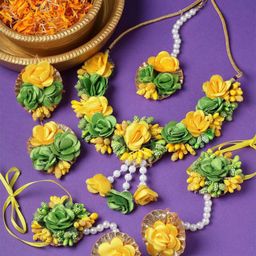AGARWALPRODUCT Pearls Beaded Haldi Jewellery Set-11