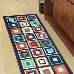Status Blue & Green Printed Rectangular Taba Floor Runner-45
