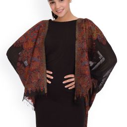 SHINGORA Black Patterned Woollen Shawl-picture-33