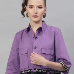 STREET 9 Women Lavender Printed Lightweight Tailored Jacket-image-78