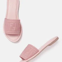 Van Heusen Woman Woven Design Open Toe Flats-47