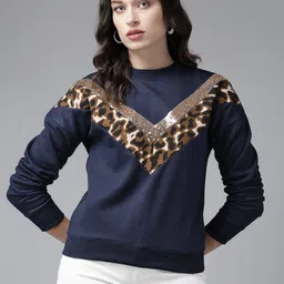 KASSUALLY Women Navy Blue Printed Sweatshirt-image-85