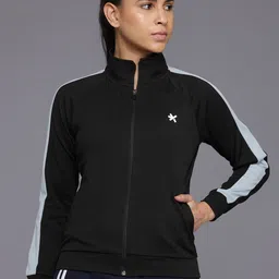 HRX by Hrithik Roshan Solid Rapid Dry Training or Gym Sporty Jacket with Stripe Detail-image-25