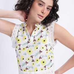 glitchez Busy Bee Conversational Print Crop Top-picture-1