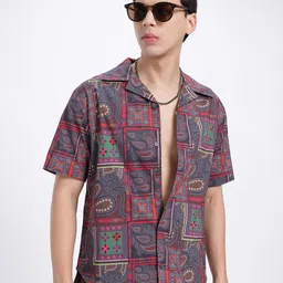 glitchez Indie Spirit Printed Poplin Regular Fit Shirt-image-19