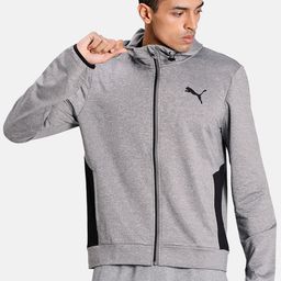 Puma Men Grey Solid Slim Fit Sporty Track Jacket-picture-21