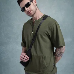 The Roadster Life Co. Half Zipper Pure Cotton Relaxed Fit T-shirt-picture-9