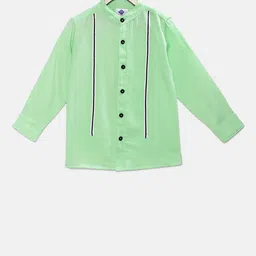 TONYBOY Boys Lime Green Regular Fit Solid Casual Shirt-image-48
