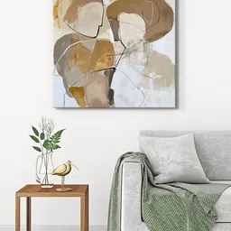 999Store Grey & Beige Abstract Canvas Painting Wall Art-image-51