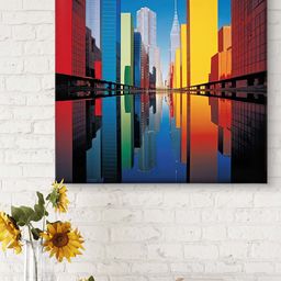 Myntra Elegant Homes Red & Blue Printed Canvas Wall Art-image-95