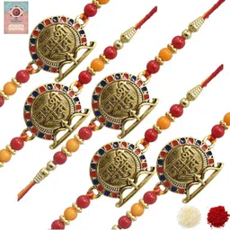 MEIRA JEWELLERY Set Of 5 Rakhi Greeting Card & Roli Chawal-23