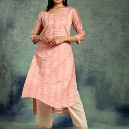 Libas Round Neck Embroidered Three Quarter Sleeves Kurta-image-47