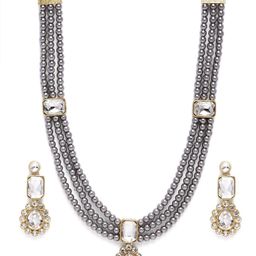 Peora Gold-Plated Crystal & Beads Jewellery Set-image-77