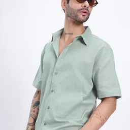 glitchez Everyday Wear Contrast Stitch Regular Fit Shirt-image-37