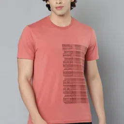 Alcis Men Pink Typography Printed Slim Fit Running T-shirt-image-94