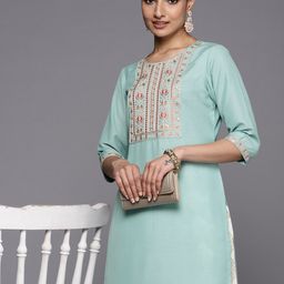 Libas Floral Yoke Design Thread Work Pastel Kurta-picture-22