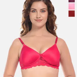 FIMS Pack of 4 Cotton Lace Everyday Bra - Lightly Padded-12